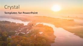  Presentation with castle - Cool new PPT layouts with aerial-shot-of-niasvizh-castle backdrop and a lemonade colored foreground