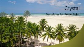  Presentation with tropical - Beautiful presentation design featuring aerial shot of the deserted backdrop and a light blue colored foreground