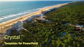  Presentation with maritime - Slides consisting of aerial-shot-of-the-la background and a tawny brown colored foreground