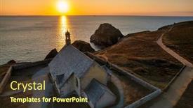  Presentation with saint - Theme with aerial-shot-of-the-saint background and a tawny brown colored foreground