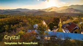  Presentation with aerial - Slide set consisting of aerial-shot-of-the-wat background and a tawny brown colored foreground