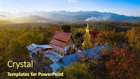  Presentation with aerial - Theme with aerial-shot-of-the-wat background and a wine colored foreground