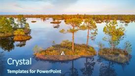  Presentation with swamp - Cool new PPT theme with aerial shot of yelnya swamp backdrop and a  colored foreground