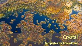  Presentation with swamp - PPT theme with aerial shot of yelnya swamp background and a tawny brown colored foreground