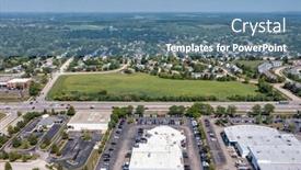  Presentation with retail shopping center - Slides with aerial-showing-a-parcel background and a teal colored foreground