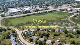  Presentation with retail shopping center - Presentation theme consisting of aerial-showing-a-parcel background and a tawny brown colored foreground