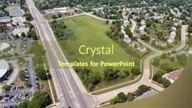  Presentation with retail shopping center - PPT layouts consisting of aerial-showing-a-parcel background and a tawny brown colored foreground