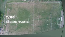  Presentation with flat - Slides having aerial soccer 1game match flat background and a gray colored foreground