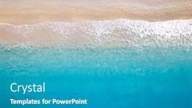  Presentation with deep ocean - PPT theme with aerial-top-down-drone-shot background and a teal colored foreground