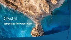  Presentation with zakynthos - Theme enhanced with aerial-top-down-view background and a ocean colored foreground