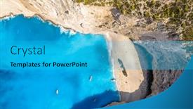  Presentation with zakynthos - PPT layouts enhanced with aerial-top-down-view background and a teal colored foreground