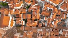  Presentation with top ten list - Presentation design consisting of aerial-top-down-view background and a coral colored foreground