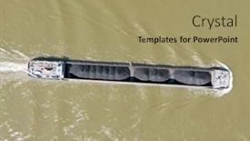  Presentation with cargo ship - PPT theme enhanced with aerial-top-shot-fromn background and a coral colored foreground