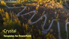  Presentation with russia city - Beautiful presentation design featuring aerial top vew of winding road in the city drone shot barnaul siberia russia beauty autumn day backdrop and a wine colored foreground