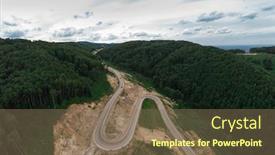  Presentation with siberia - Presentation design with aerial-top-vew-of-winding background and a violet colored foreground