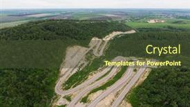  Presentation with siberia - Presentation theme consisting of aerial-top-vew-of-winding background and a tawny brown colored foreground