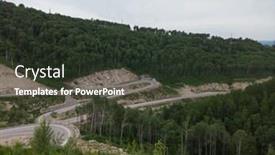  Presentation with siberia - Amazing presentation theme having aerial-top-vew-of-winding backdrop and a tawny brown colored foreground