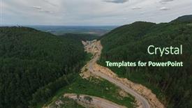  Presentation with siberia - Beautiful presentation design featuring aerial-top-vew-of-winding backdrop and a tawny brown colored foreground