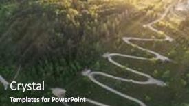  Presentation with vertical - Slide set having aerial-top-vew-of-winding background and a tawny brown colored foreground