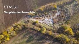  Presentation with landfill - Cool new slide deck with aerial-top-view-from-flying backdrop and a gray colored foreground