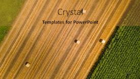  Presentation with agriculture field - Cool new slide set with aerial-top-view-of-agriculture backdrop and a gold colored foreground