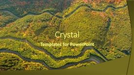  Presentation with transylvania - Presentation design enhanced with aerial-top-view-of-curved background and a tawny brown colored foreground