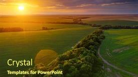  Presentation with agrarian - Slide set enhanced with aerial-top-view-of-green background and a tawny brown colored foreground