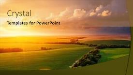  Presentation with agrarian - Amazing theme having aerial-top-view-of-green backdrop and a yellow colored foreground