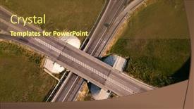  Presentation with intersection - Amazing slides having aerial-top-view-of-highway backdrop and a tawny brown colored foreground