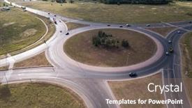  Presentation with intersection - Colorful presentation enhanced with aerial-top-view-of-highway backdrop and a violet colored foreground