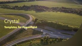  Presentation with intersection - PPT theme consisting of aerial-top-view-of-highway background and a tawny brown colored foreground