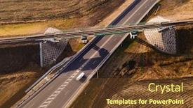  Presentation with intersection - Slide deck enhanced with aerial-top-view-of-highway background and a tawny brown colored foreground