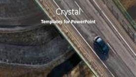  Presentation with intersection - PPT theme consisting of aerial-top-view-of-highway background and a gray colored foreground