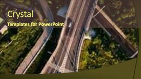  Presentation with intersection - Presentation theme having aerial-top-view-of-highway background and a tawny brown colored foreground