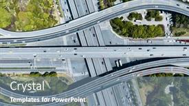  Presentation with highway - PPT theme enhanced with aerial-top-view-of-highway background and a seafoam green colored foreground