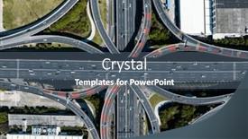  Presentation with highway - PPT theme featuring aerial-top-view-of-highway background and a ocean colored foreground