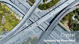  Presentation with highway - PPT theme having aerial-top-view-of-highway background and a seafoam green colored foreground
