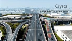  Presentation with highway - Presentation theme enhanced with aerial-top-view-of-highway background and a light blue colored foreground