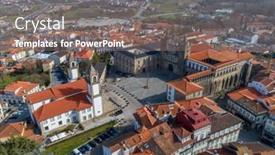  Presentation with aerial - Beautiful PPT theme featuring aerial-top-view-of-old backdrop and a gray colored foreground