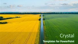  Presentation with rural road - Colorful PPT layouts enhanced with aerial-top-view-of-rural backdrop and a forest green colored foreground