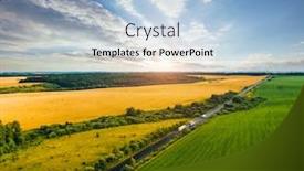  Presentation with rural road - Slide set consisting of aerial-top-view-of-rural background and a light blue colored foreground