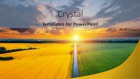  Presentation with rural road - Slide set consisting of aerial-top-view-of-rural background and a seafoam green colored foreground