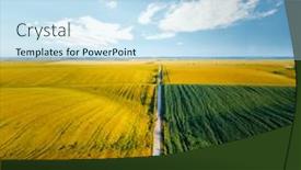  Presentation with rural road - Cool new slide set with aerial-top-view-of-rural backdrop and a sky blue colored foreground
