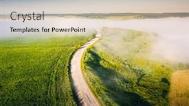  Presentation with agrarian - Presentation design enhanced with aerial-top-view-of-rural background and a lemonade colored foreground