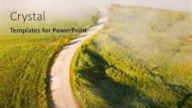  Presentation with agricultural - Cool new presentation design with aerial-top-view-of-rural backdrop and a soft green colored foreground