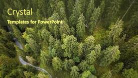  Presentation with summer trees - Presentation theme having aerial top view of summer green trees in forest with a splendid mountain river in swiss alps background and a tawny brown colored foreground