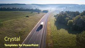  Presentation with semi truck - Beautiful slide set featuring top view of white truck backdrop and a tawny brown colored foreground