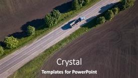  Presentation with semi truck - Audience pleasing slide deck consisting of aerial-top-view-of-white backdrop and a dark gray colored foreground