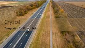  Presentation with semi trailer - Colorful slides enhanced with aerial-top-view-of-white backdrop and a coral colored foreground