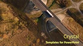  Presentation with semi trailer - PPT theme featuring aerial-top-view-of-white background and a tawny brown colored foreground